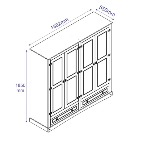 ropero-4-puertas-2-cajones-linea-naturale-roble (2) Ropero 4 Puertas 2 cajones